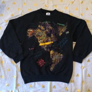 90s world graphic sweatshirt
